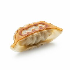 Golden brown pan fried dumpling with crispy bottom and soft white dough gyoza potsticker