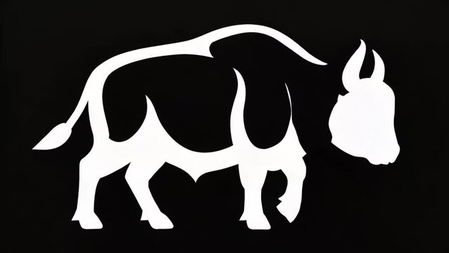 Bufalo  estilo logotipo vectorial monocromo
