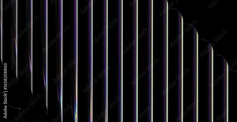 Poster a striking geometric arrangement of parallel lines, creating a sense of rhythm and depth against a s