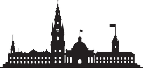 Obraz premium Karlsruhe Skyline Silhouette Vector on White Background