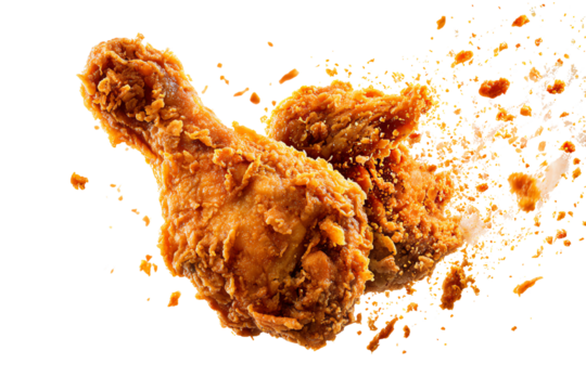 Juicy fried chicken drumsticks, crispy and golden, isolated on white for delicious culinary presentations. - Powered by Adobe