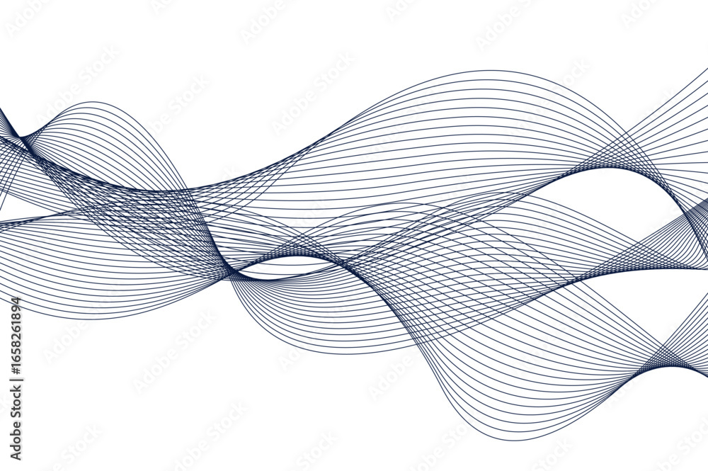 Fototapete abstract wave line pattern on white background vector file format