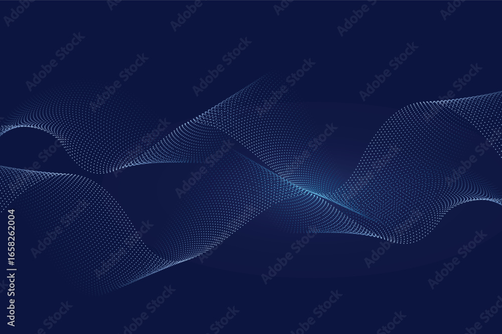 Aufkleber abstract particle wave background with blue dots