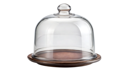 Clear Glass Cloche (Bell Jar), Empty – Isolated on Transparent Background, AI Generated