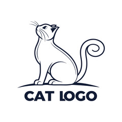 a vector illustration of a cat minimalist line art vector