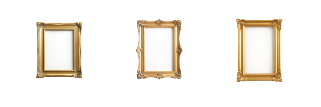 Variety of empty rectangular frames showcasing different styles and materials