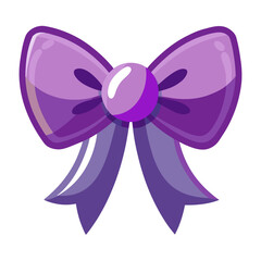 Shiny purple bow vector graphic