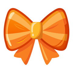 Vibrant orange bow with realistic glossy shine