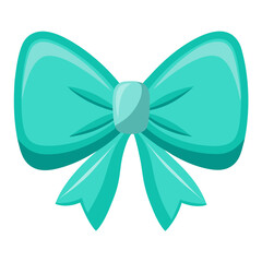 Glossy turquoise bow vector design