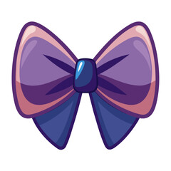 Glossy indigo bow vector design with subtle shine