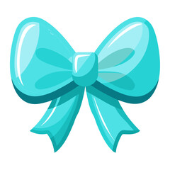 Sky blue bow with glossy highlights vector design