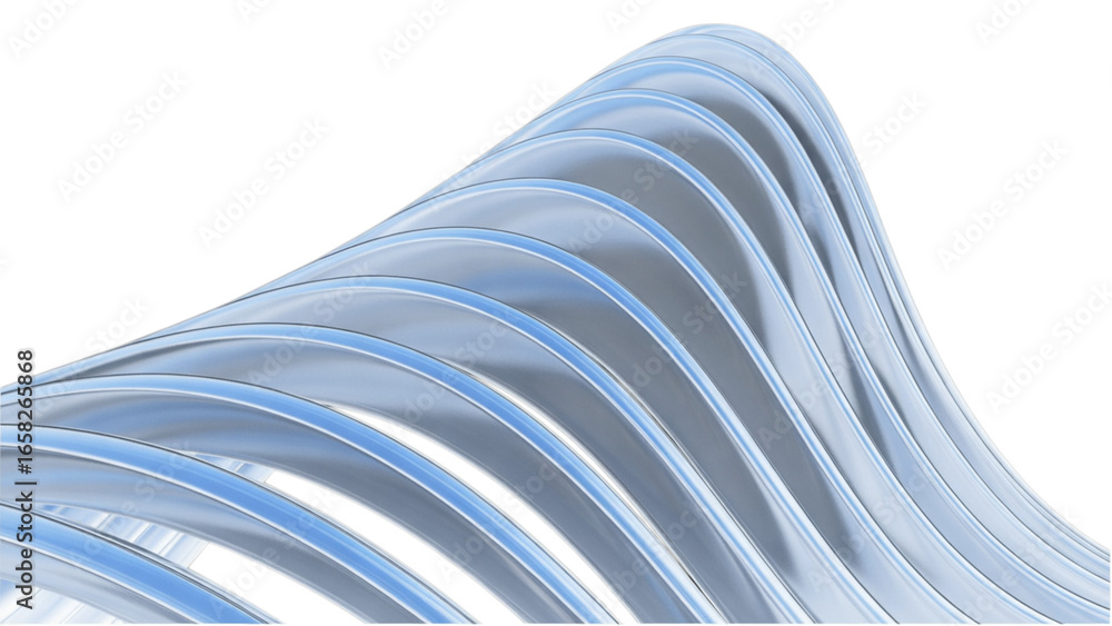 Poster Abstract flowing lines in shades of blue and silver create a modern, dynamic design for technology and innovation concepts