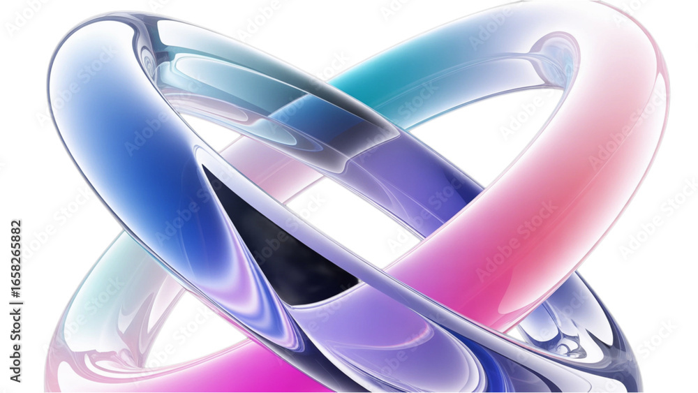 Poster dynamic, abstract gradient rings intertwine, creating a stunning visual effect perfect for modern de