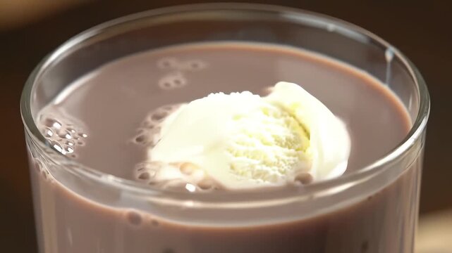 national milkshake day ice cream scoop dropped into chocolate milk drink