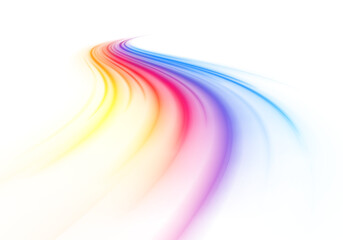 Bright rays of light streak along the highway, creating a sense of speed and motion. Glowing lines and sparkling effects form a modern, dynamic background.