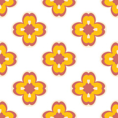 Seamless Floral Pattern in Yellow and Pink – Procreate Digital Illustration