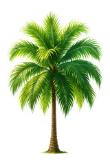 Fototapeta premium Green palm tree with summer foliage.