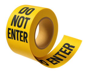 Yellow tape with "Do Not Enter" message on.