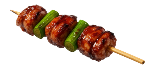 Grilled chicken yakitori skewer with teriyaki glaze.