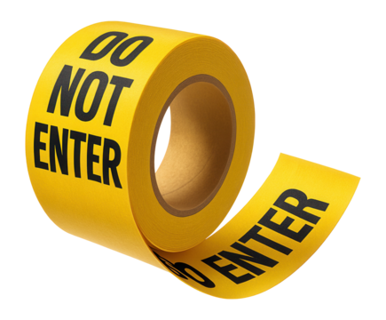 Yellow tape with "Do Not Enter" message on.