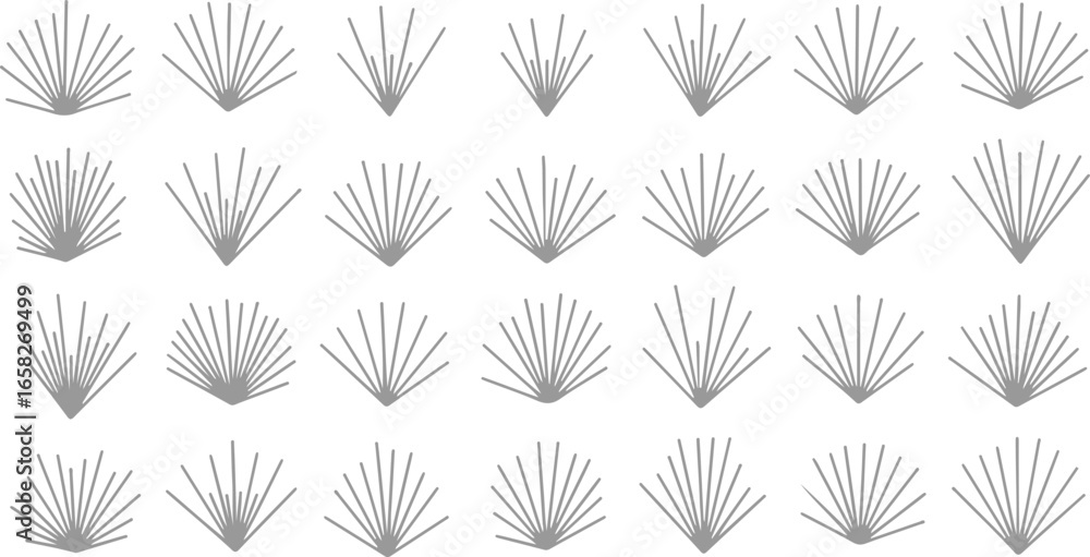 Poster abstract geometric pattern of repeating stylized floral or plant elements in a grid layout