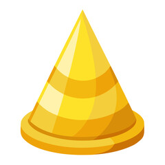 Fototapeta premium Glossy yellow party hat with three color vector design