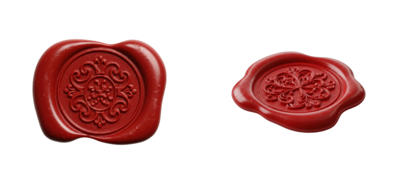 Artistic wax seal designs creative studio product indoor setting vintage aesthetic. Set PNG