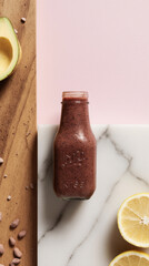 Minimalistic professional product photo of a healthy drink or food item on a clean background. Ideal for advertising, branding, wellness, and sports nutrition design.