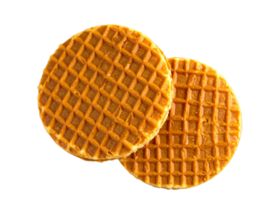 Crisp waffle cookies with sweet caramel filling