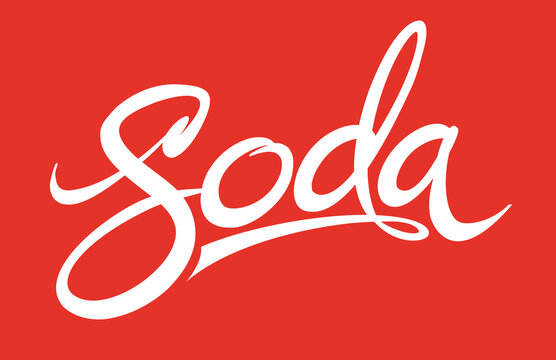 Soda handwritten vector inscription. Soda water logo. Soda label.