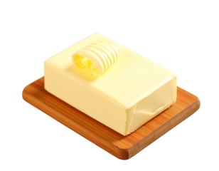 Artfully curled butter atop a fresh cube