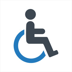 Wheelchair, handicapped access sign icon