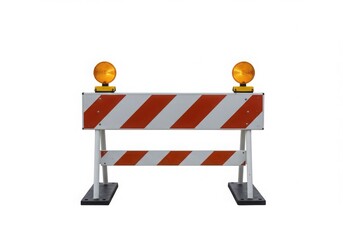 Construction barrier with warning lights