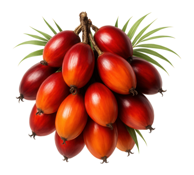 Fresh ripe red and orange palm fruit bunch.