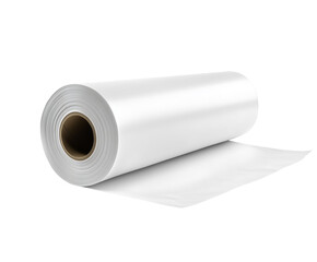 Paper, rolled-up kitchen towel isolated on a white background