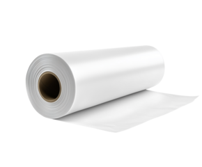 Paper, rolled-up kitchen towel isolated on a white background