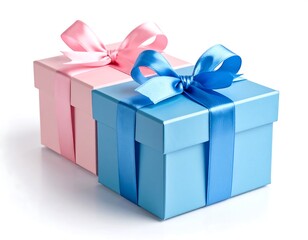 Obraz premium Two gift boxes, pastel colors, ribbons