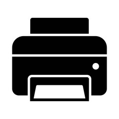
Illustration showing a black icon of a printer (or other office equipment) on a white background