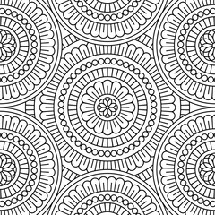 Vector mandala monochrome background. Square design for coloring book, pillow, fashion print, scrapbooking, utensils, engraving. Oriental pattern in line style