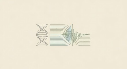 DNA helix decoding into wave data. Genomics and transcriptomics, gene expression analysis, and mutation detection for scientific research.