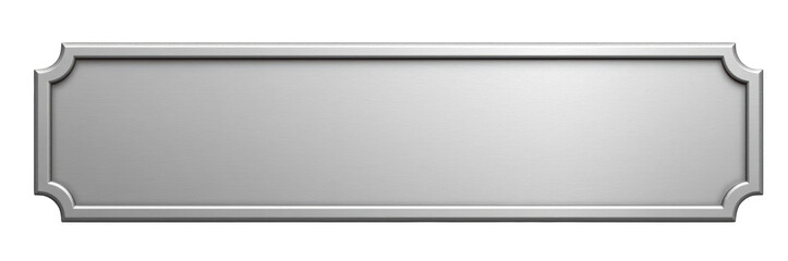 Sleek metal plaque with brushed finish, ideal for signage or decorative purposes, showcasing modern aesthetic