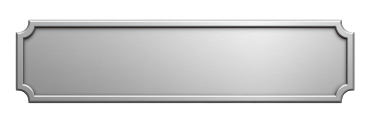 Sleek metal plaque with brushed finish, ideal for signage or decorative purposes, showcasing modern aesthetic