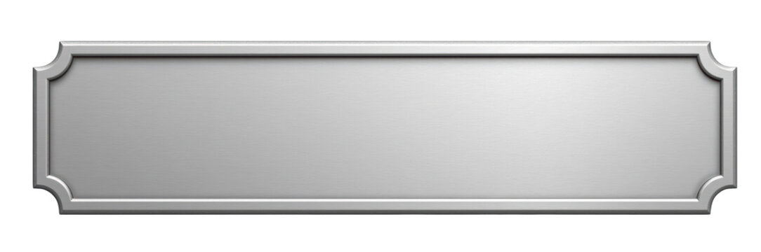 Sleek metal plaque with brushed finish, ideal for signage or decorative purposes, showcasing modern aesthetic