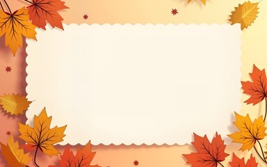 Blank card with fall leaves for your message or invitation. High quality