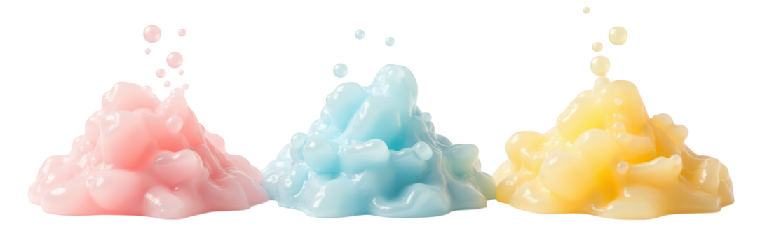 Colorful foam pink blue yellow playful vibrant texture bubbles abstract fun