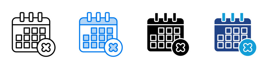 schedule icon set multiple style collection