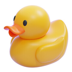 Yellow rubber duck toy with orange beak