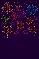 Diwali fireworks on the black background