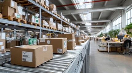 Efficient parcel delivery through roller conveyor systems in warehouse logistics environment