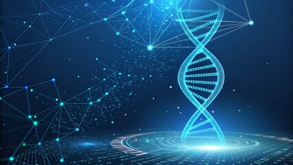 dna strand on blue background